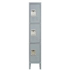 3 Door 66H Metal Lockers With Lock for Employees,Storage Locker Cabinet for Home Gym Office School Garage,Gray