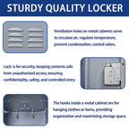 3 Door 66H Metal Lockers With Lock for Employees,Storage Locker Cabinet for Home Gym Office School Garage,Gray