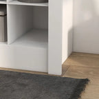 Scarpiera stretta da 71 pollici, mobile scarpiera per ingresso con cubi aperti per 36 paia, bianco