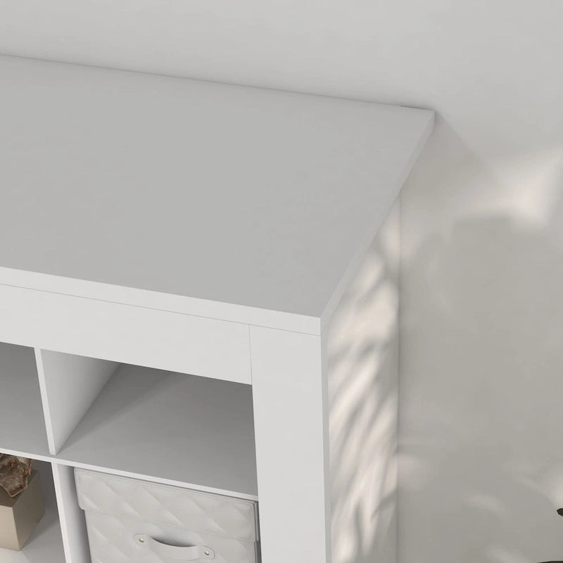 Scarpiera stretta da 71 pollici, mobile scarpiera per ingresso con cubi aperti per 36 paia, bianco