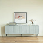 Sideboard Buffet Cabinet, Modern Accent Cabinet with 4 Door, Entryway Cabinet with Storage for Living Room, Dinning Room,Gray
