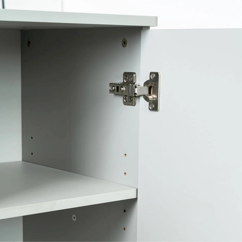 Mobile credenza buffet, mobile moderno con 4 ante, mobile da ingresso con spazio contenitivo per soggiorno, sala da pranzo, grigio