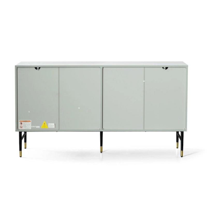Mobile credenza buffet, mobile moderno con 4 ante, mobile da ingresso con spazio contenitivo per soggiorno, sala da pranzo, grigio