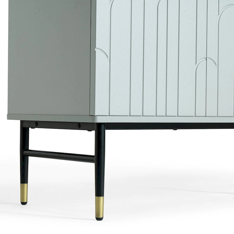 Mobile credenza buffet, mobile moderno con 4 ante, mobile da ingresso con spazio contenitivo per soggiorno, sala da pranzo, grigio