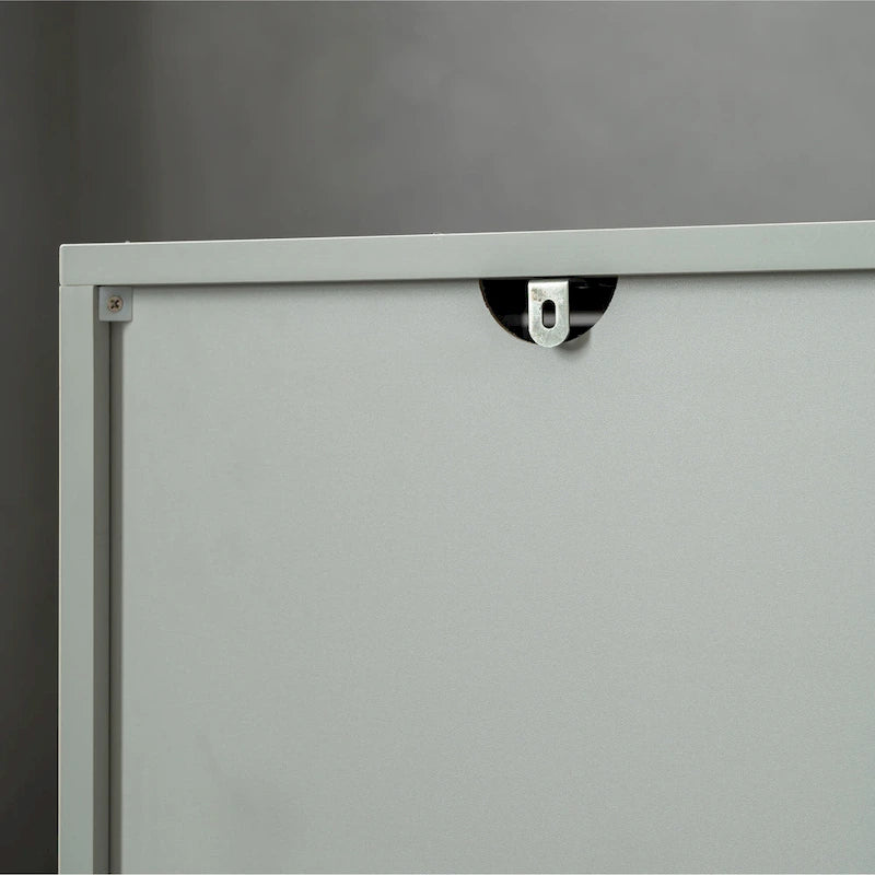 Mobile credenza buffet, mobile moderno con 4 ante, mobile da ingresso con spazio contenitivo per soggiorno, sala da pranzo, grigio