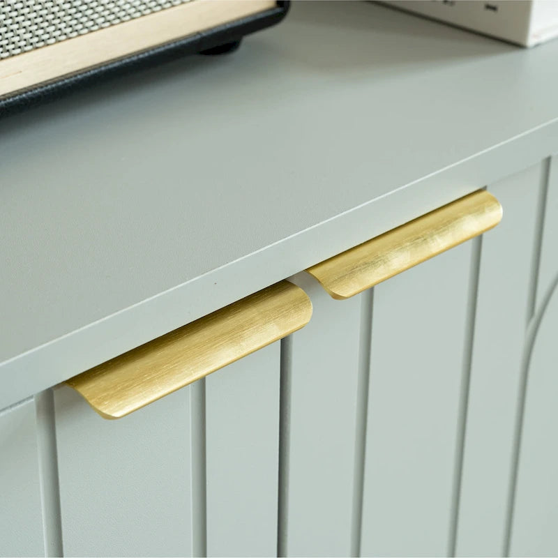 Mobile credenza buffet, mobile moderno con 4 ante, mobile da ingresso con spazio contenitivo per soggiorno, sala da pranzo, grigio
