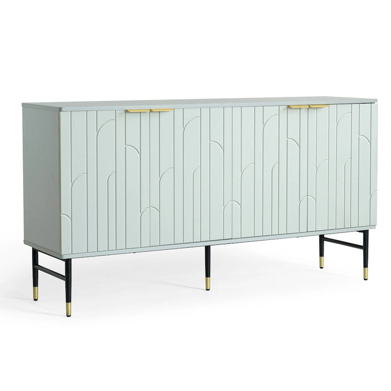 Mobile credenza buffet, mobile moderno con 4 ante, mobile da ingresso con spazio contenitivo per soggiorno, sala da pranzo, grigio