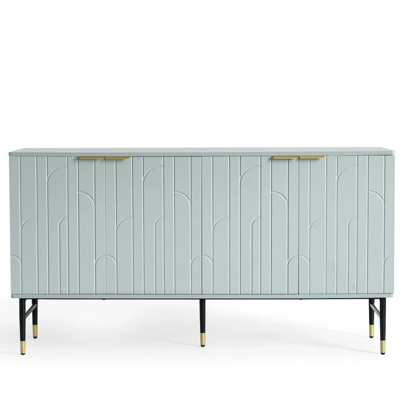 Mobile credenza buffet, mobile moderno con 4 ante, mobile da ingresso con spazio contenitivo per soggiorno, sala da pranzo, grigio