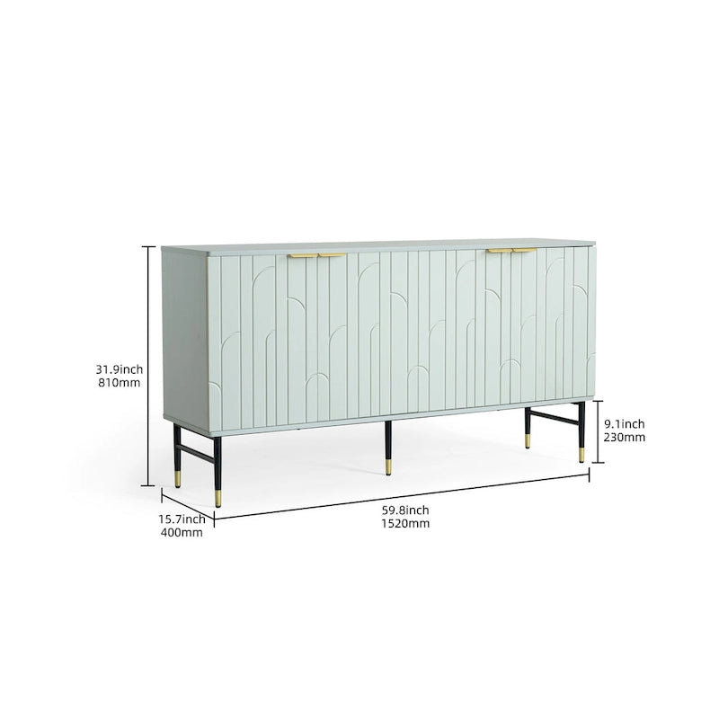 Mobile credenza buffet, mobile moderno con 4 ante, mobile da ingresso con spazio contenitivo per soggiorno, sala da pranzo, grigio