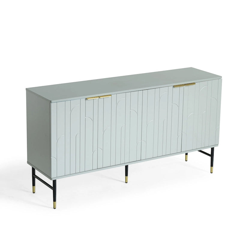 Mobile credenza buffet, mobile moderno con 4 ante, mobile da ingresso con spazio contenitivo per soggiorno, sala da pranzo, grigio