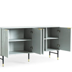 Mobile credenza buffet, mobile moderno con 4 ante, mobile da ingresso con spazio contenitivo per soggiorno, sala da pranzo, grigio