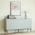 Mobile credenza buffet, mobile moderno con 4 ante, mobile da ingresso con spazio contenitivo per soggiorno, sala da pranzo, grigio