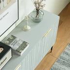 Mobile credenza buffet, mobile moderno con 4 ante, mobile da ingresso con spazio contenitivo per soggiorno, sala da pranzo, grigio