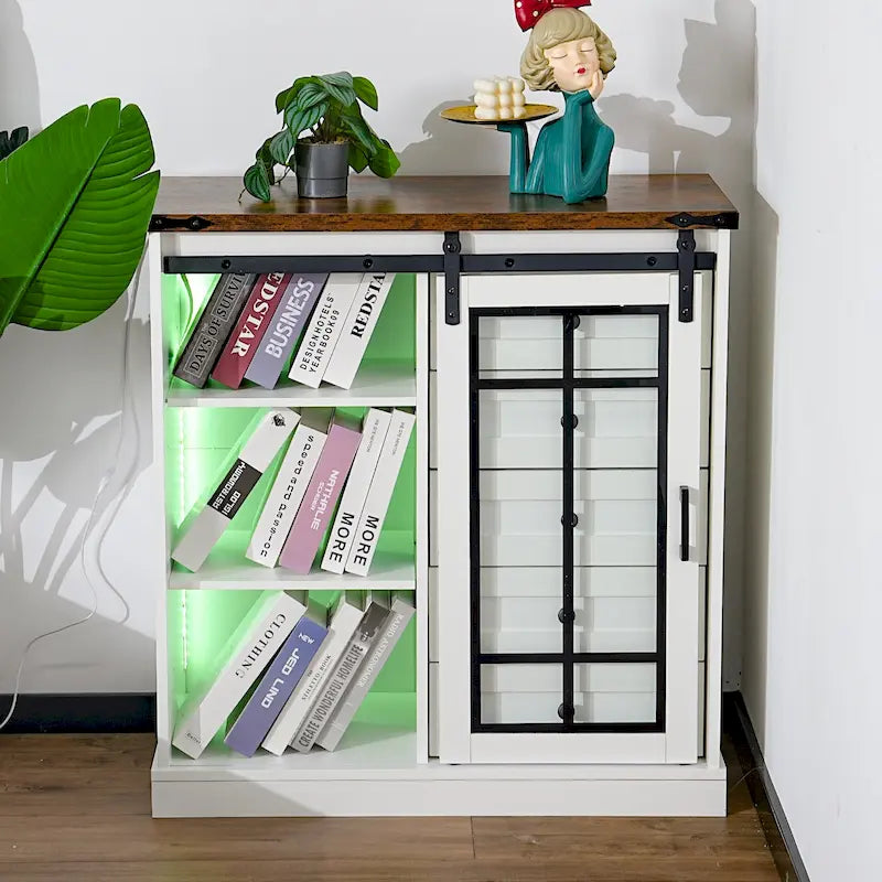 Credenza, Madia da cucina, Armadio contenitore da soggiorno a parete, Mobile contenitore moderno minimalista