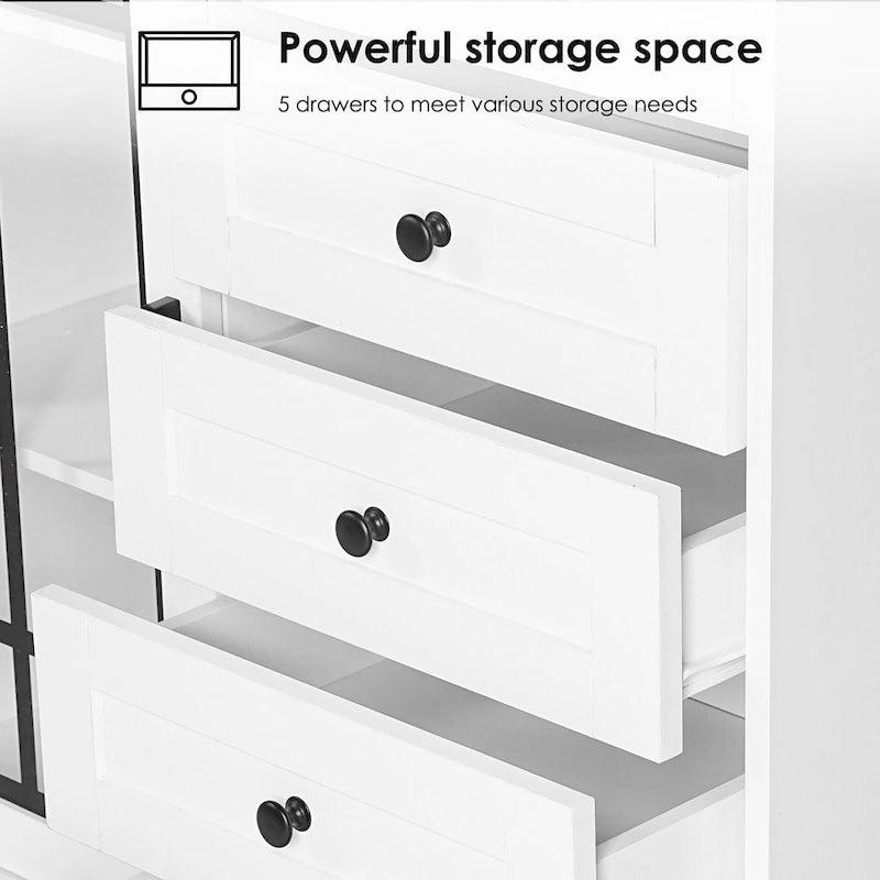 Credenza, Madia da cucina, Armadio contenitore da soggiorno a parete, Mobile contenitore moderno minimalista