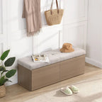 49 Scarpiera Panca da Ingresso Mobiletto Porta Scarpe Contenitore Pouf con Sedile Imbottito e Doppie Ante per Ingresso, Camera da Letto