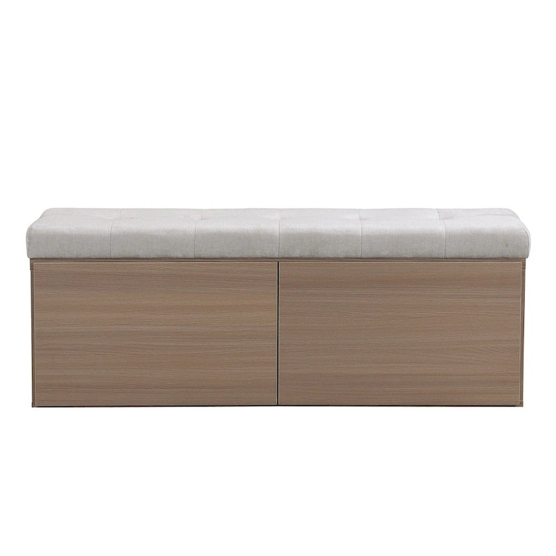 49 Scarpiera Panca da Ingresso Mobiletto Porta Scarpe Contenitore Pouf con Sedile Imbottito e Doppie Ante per Ingresso, Camera da Letto