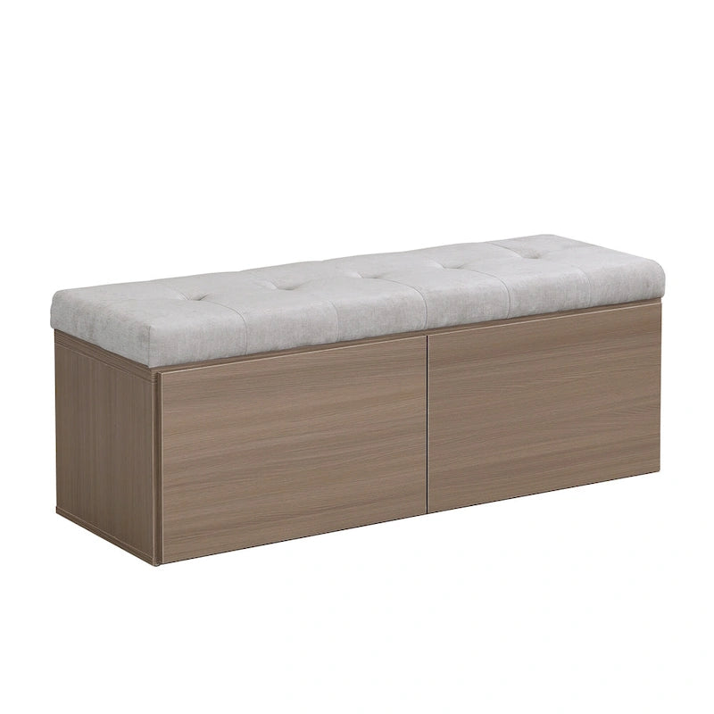49 Scarpiera Panca da Ingresso Mobiletto Porta Scarpe Contenitore Pouf con Sedile Imbottito e Doppie Ante per Ingresso, Camera da Letto