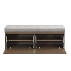 49 Scarpiera Panca da Ingresso Mobiletto Porta Scarpe Contenitore Pouf con Sedile Imbottito e Doppie Ante per Ingresso, Camera da Letto