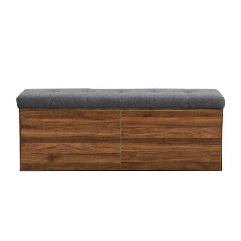 49 Scarpiera Panca da Ingresso Mobiletto Porta Scarpe Contenitore Pouf con Sedile Imbottito e Doppie Ante per Ingresso, Camera da Letto