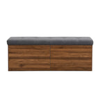 49 Scarpiera Panca da Ingresso Mobiletto Porta Scarpe Contenitore Pouf con Sedile Imbottito e Doppie Ante per Ingresso, Camera da Letto