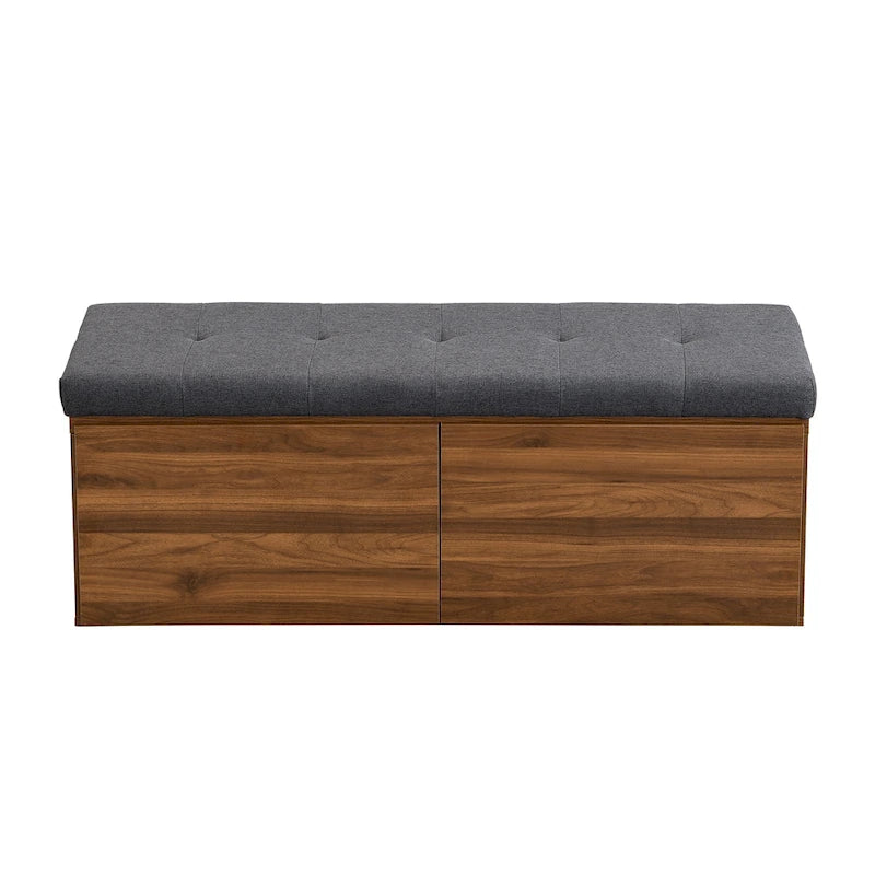 49 Scarpiera Panca da Ingresso Mobiletto Porta Scarpe Contenitore Pouf con Sedile Imbottito e Doppie Ante per Ingresso, Camera da Letto