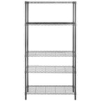 Scaffale a 5 ripiani in filo cromato regolabile - 35,4 x 17,7 x 70,9 - 35Lx18Px71H