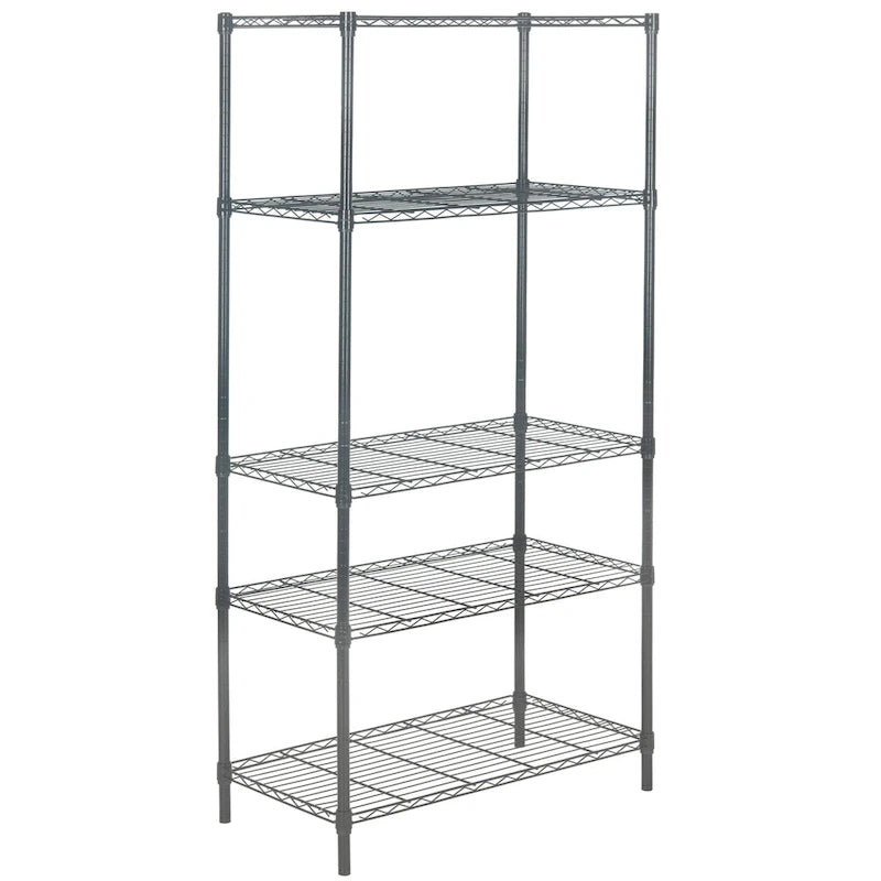 Scaffale a 5 ripiani in filo cromato regolabile - 35,4 x 17,7 x 70,9 - 35Lx18Px71H