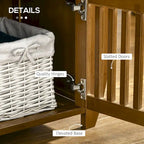 Panca portascarpe con armadietti, panca da ingresso in bambù con cuscino per seduta, 3 ante