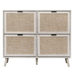 Scarpiera a 4 Ante, Armadietto Portascarpe Moderno Autoportante, per Ingresso