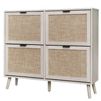 Scarpiera a 4 Ante, Armadietto Portascarpe Moderno Autoportante, per Ingresso