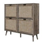 Scarpiera a 4 Ante, Armadietto Portascarpe Moderno Autoportante, per Ingresso