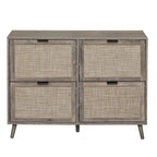 Scarpiera a 4 Ante, Armadietto Portascarpe Moderno Autoportante, per Ingresso