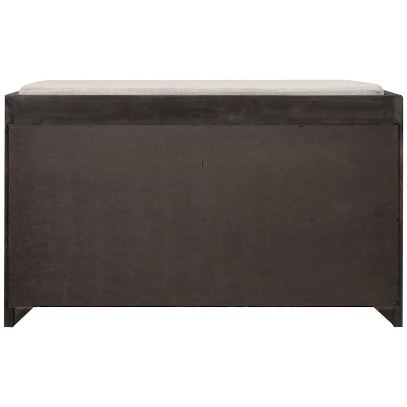 Panca contenitore in legno con 1 cesto rimovibile e 2 cassetti, panca scarpiera completamente assemblata 32 panca da ingresso con cuscino rimovibile