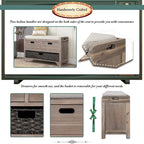 Panca contenitore in legno con 1 cesto rimovibile e 2 cassetti, panca scarpiera completamente assemblata 32 panca da ingresso con cuscino rimovibile