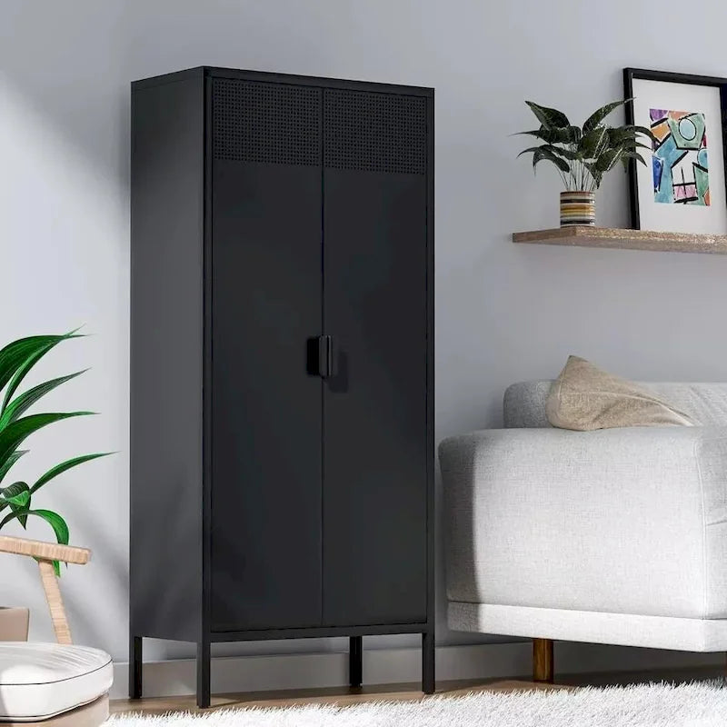 Mobile Dispensa in Metallo Alto 61 Pollici, Dotato di Ripiani Regolabili e Adatto per Case e Cucine