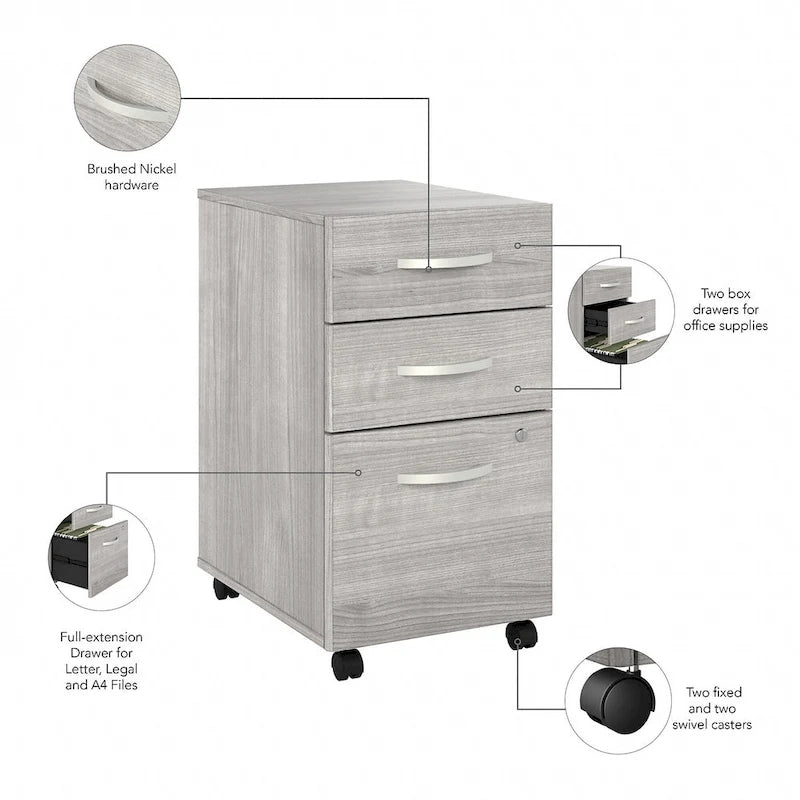 3 Drawer Mobile File Cabinet