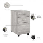 3 Drawer Mobile File Cabinet