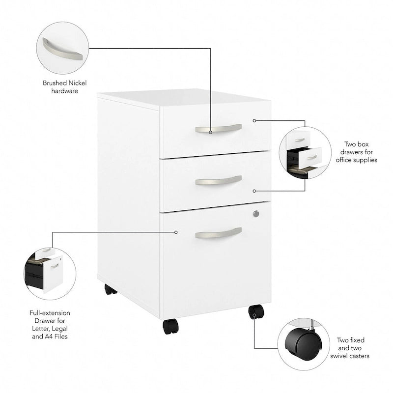 3 Drawer Mobile File Cabinet