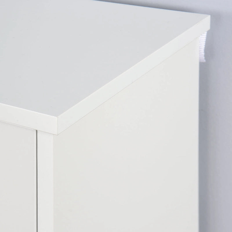Scarpiera in legno per ingresso, scarpiera bianca con 3 ante a ribalta 53,2x24x109,5 cm