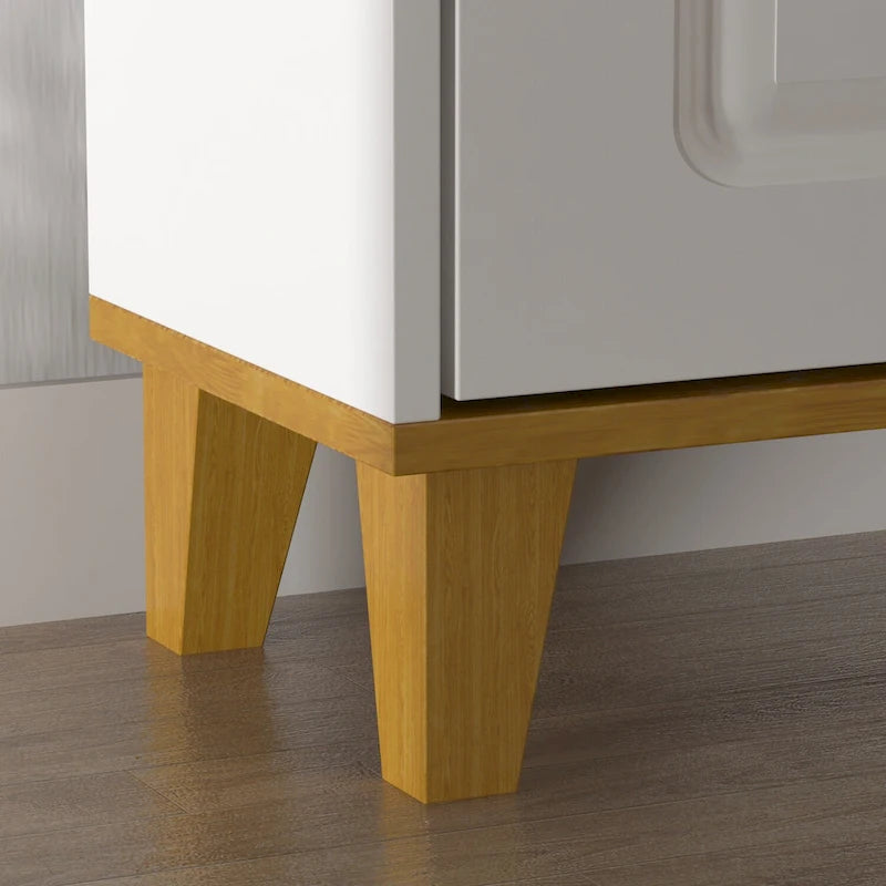 24-Pair Shoe Storage Cabinet with 3 Fold Drawers White