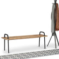 PANCA DA INGRESSO INDUSTRIALE in LEGNO MASSELLO DI MANGO da 140 cm in Naturale - 140 x 38 x 51 cm