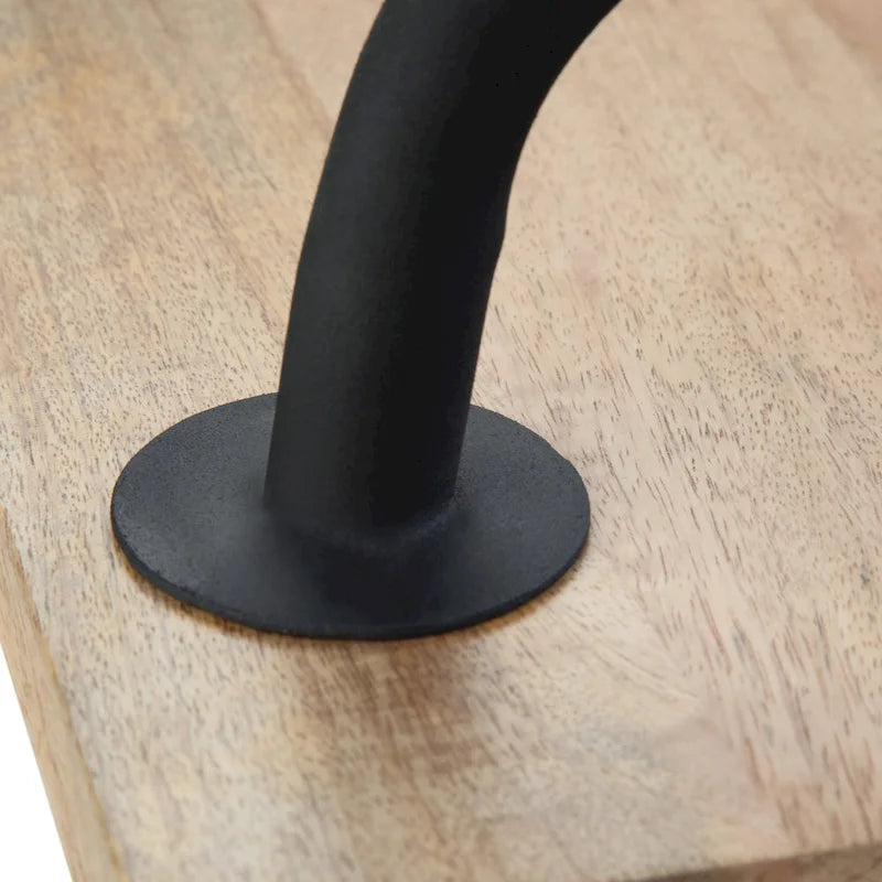 PANCA DA INGRESSO INDUSTRIALE in LEGNO MASSELLO DI MANGO da 140 cm in Naturale - 140 x 38 x 51 cm