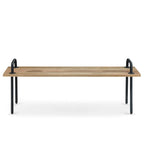 PANCA DA INGRESSO INDUSTRIALE in LEGNO MASSELLO DI MANGO da 140 cm in Naturale - 140 x 38 x 51 cm