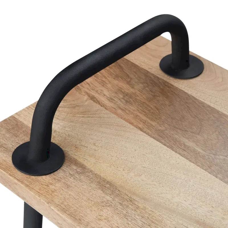PANCA DA INGRESSO INDUSTRIALE in LEGNO MASSELLO DI MANGO da 140 cm in Naturale - 140 x 38 x 51 cm