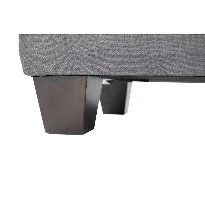 Dark Grey Diamond Tufted Shoe Storage Bench