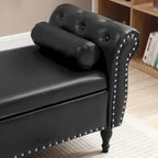 63 PU Panca da letto con coperchio apribile per ingresso e 1 cuscino
