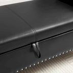63 PU Panca da letto con coperchio apribile per ingresso e 1 cuscino