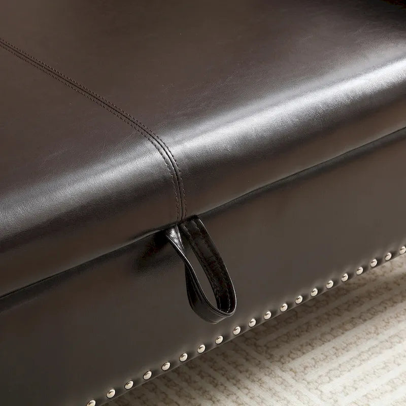 63 PU Panca da letto con coperchio apribile per ingresso e 1 cuscino