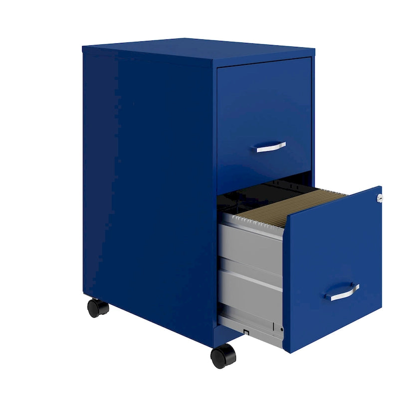 18 2 Drawer Smart Vertical File Cabinet, Classic Blue